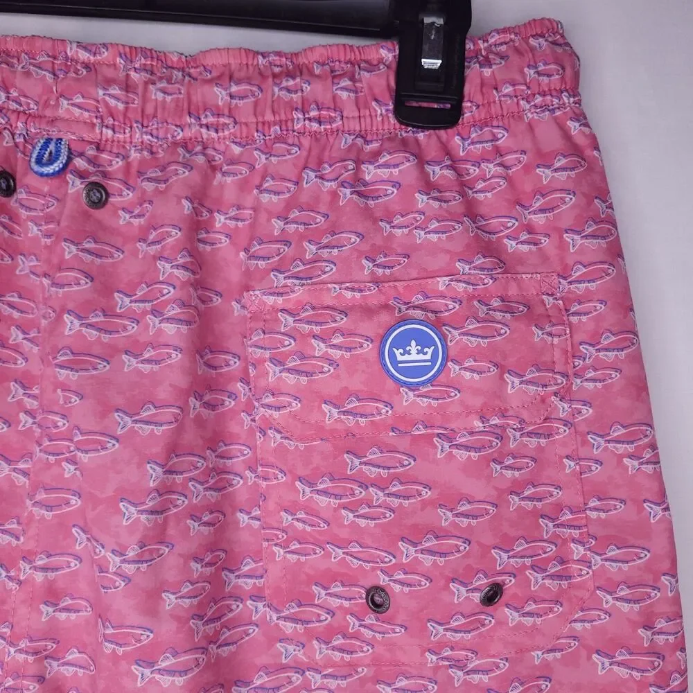 Peter Millar Swim Trunks Mens Large Red School Of Fish